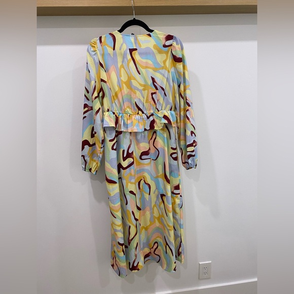 Colourful Midi Dress Long Sleeve Size S - Picture 3 of 3